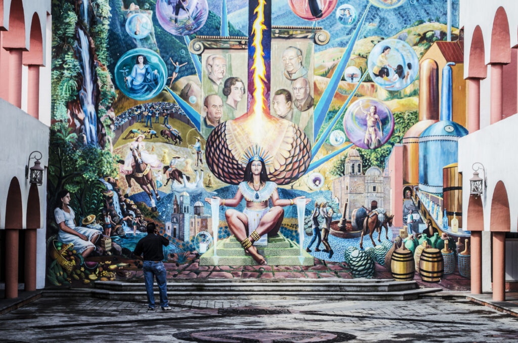 Mural in Tequila City Hall in the Center plaza